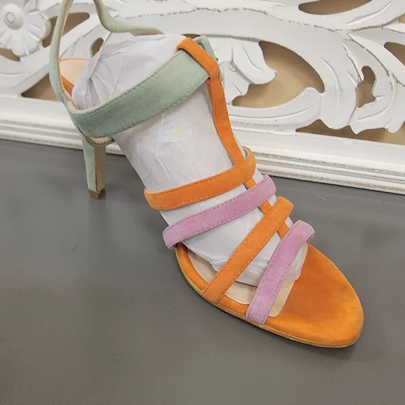 Sacha London Orange and Purple Strappy Sandals - Picture 6 of 8